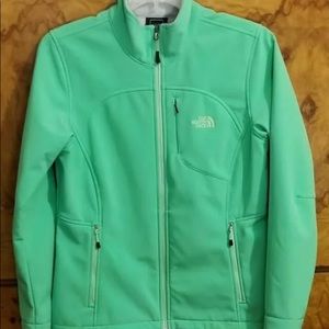 Green the north face soft shell jacket